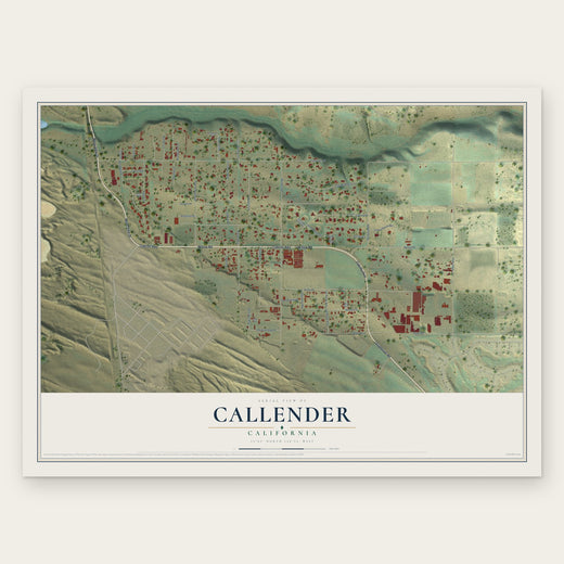 Callender, California map print, the full design