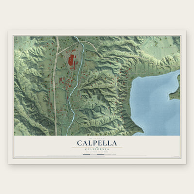 Calpella, California map print, the full design