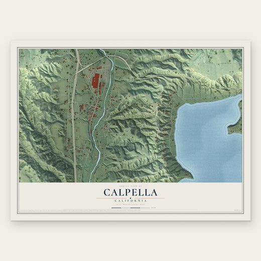 Calpella, California map print, the full design