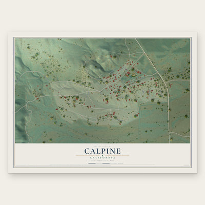 Calpine, California map print, the full design