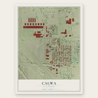 Calwa, California map print, the full design