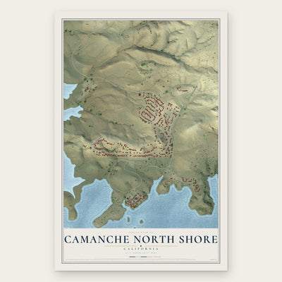 Camanche North Shore, California map print, the full design
