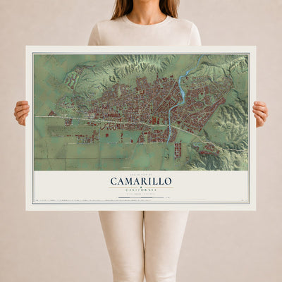 Map of Camarillo, California, 24 x 36 inch unframed archival matte print
