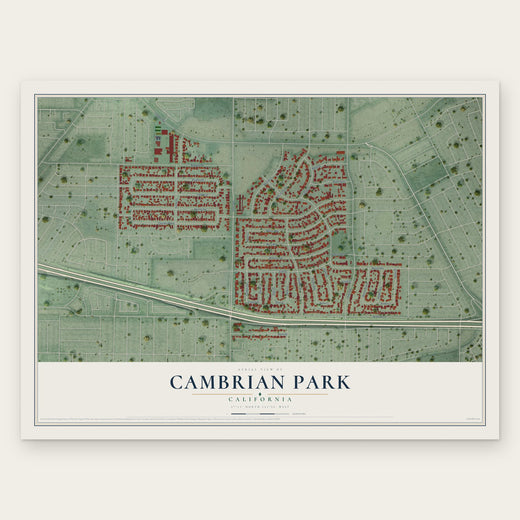 Cambrian Park, California map print, the full design
