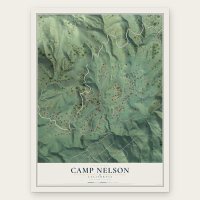 Camp Nelson, California map print, the full design