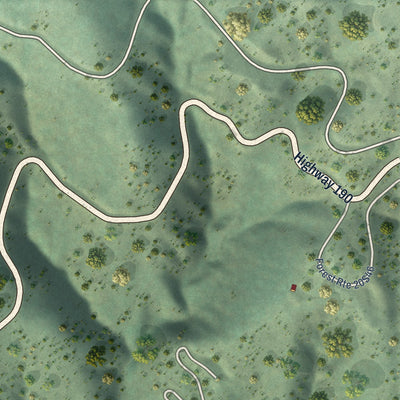 Close-up of the map of Camp Nelson, California print showing street and building detail