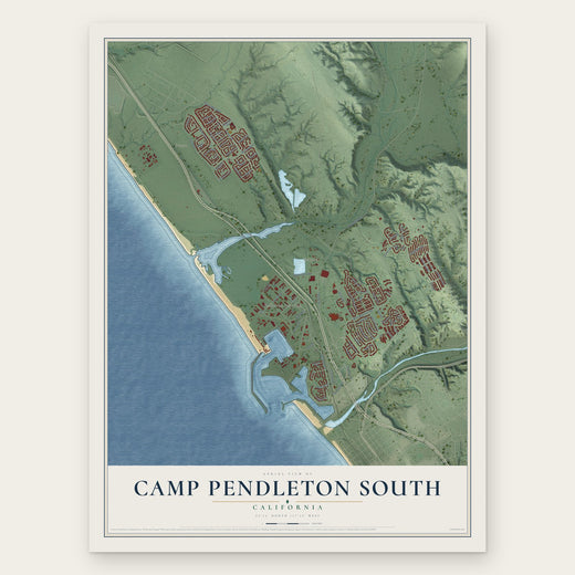 Camp Pendleton South, California map print, the full design