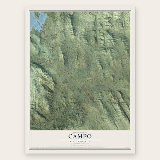 Campo, California map print, the full design