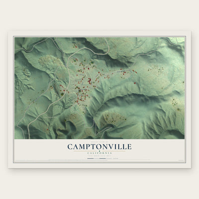 Camptonville, California map print, the full design
