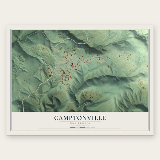 Camptonville, California map print, the full design