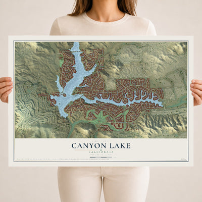 Map of Canyon Lake, California, 18 x 24 inch unframed archival matte print