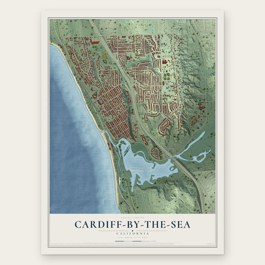 Cardiff-by-the-Sea, California map print, the full design