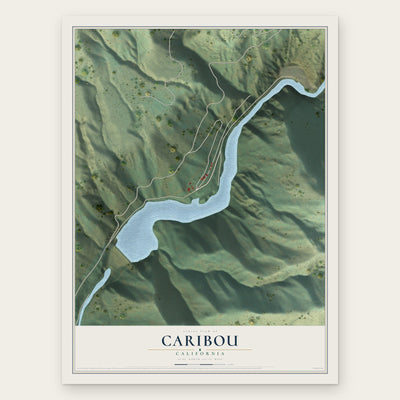 Caribou, California map print, the full design