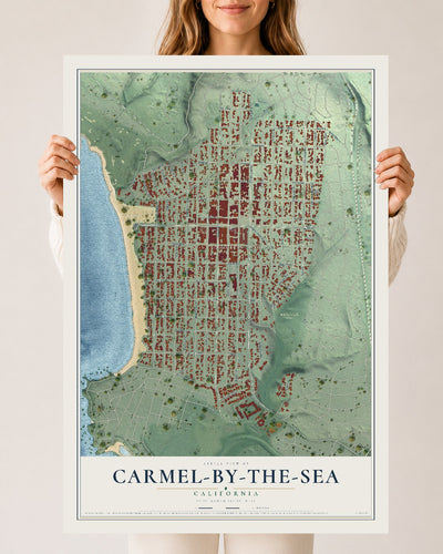 Map of Carmel-by-the-Sea, California, 24 x 36 inch unframed archival matte print