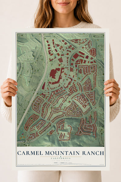Map of Carmel Mountain Ranch, California, 18 x 24 inch unframed archival matte print