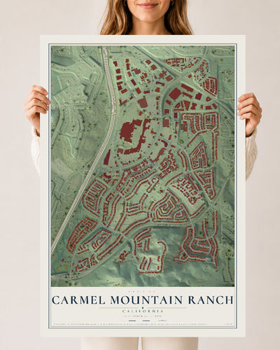 Map of Carmel Mountain Ranch, California, 24 x 36 inch unframed archival matte print