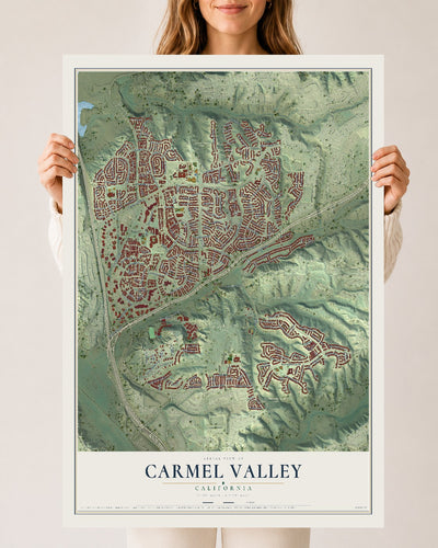 Map of Carmel Valley, California, 24 x 36 inch unframed archival matte print