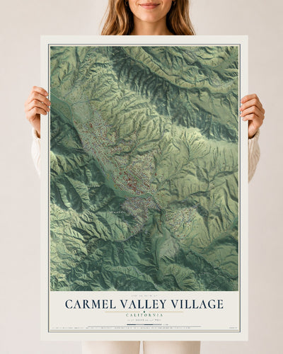 Map of Carmel Valley Village, California, 24 x 36 inch unframed archival matte print