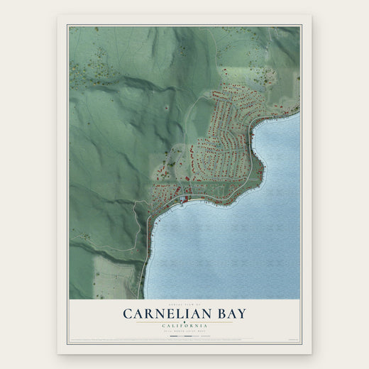 Carnelian Bay, California map print, the full design