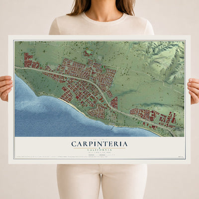 Map of Carpinteria, California, 18 x 24 inch unframed archival matte print