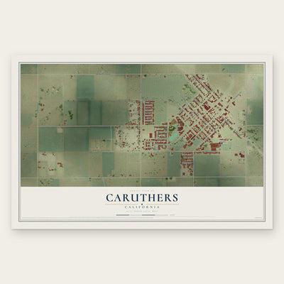 Caruthers, California map print, the full design