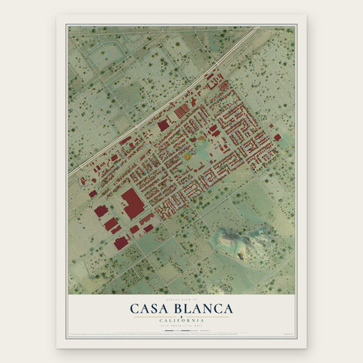 Casa Blanca, California map print, the full design