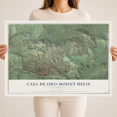 Map of Casa de Oro-Mount Helix, California, 18 x 24 inch unframed archival matte print