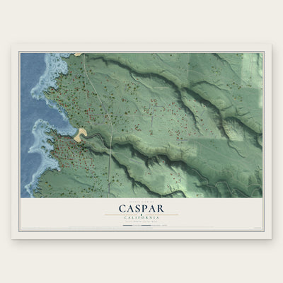Caspar, California map print, the full design