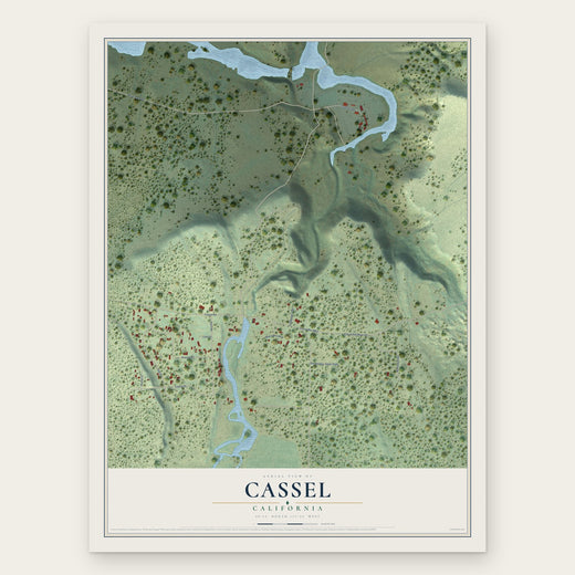 Cassel, California map print, the full design
