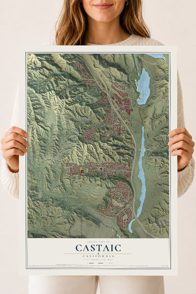Map of Castaic, California, 18 x 24 inch unframed archival matte print