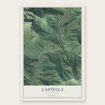 Castella, California map print, the full design