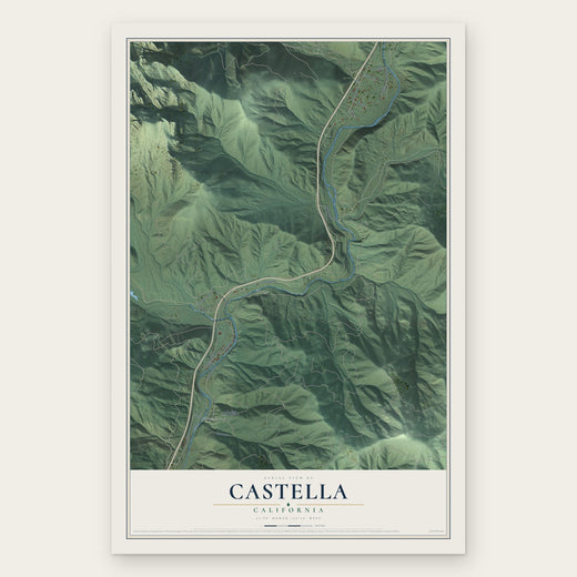 Castella, California map print, the full design