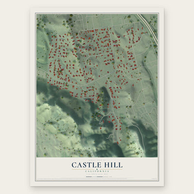 Castle Hill, California map print, the full design