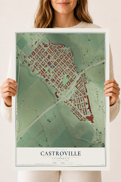 Map of Castroville, California, 18 x 24 inch unframed archival matte print
