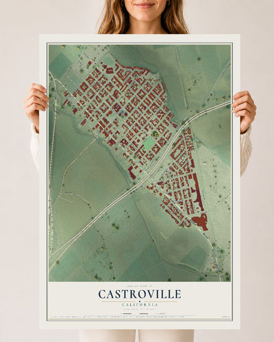 Map of Castroville, California, 24 x 36 inch unframed archival matte print