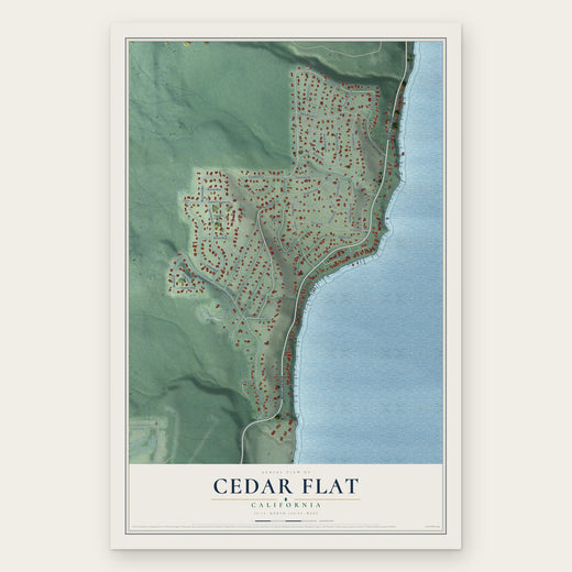 Cedar Flat, California map print, the full design