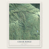 Cedar Ridge, California map print, the full design