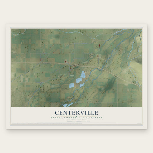 Centerville, Fresno County, California map print, the full design