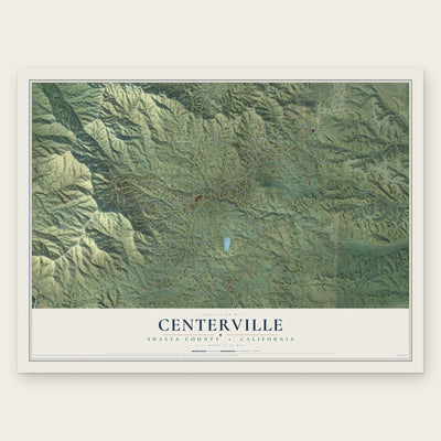 Centerville, Shasta County, California map print, the full design