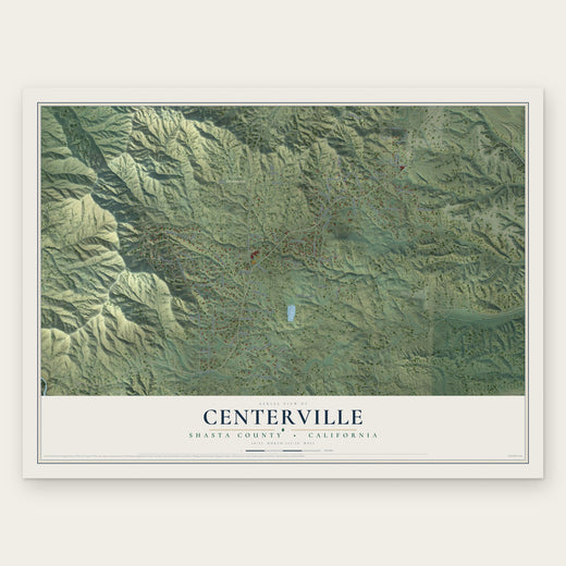 Centerville, Shasta County, California map print, the full design