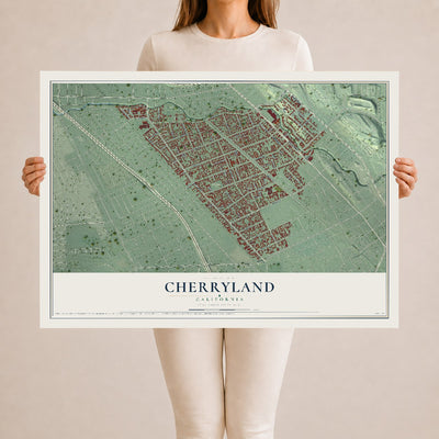 Map of Cherryland, California, 24 x 36 inch unframed archival matte print