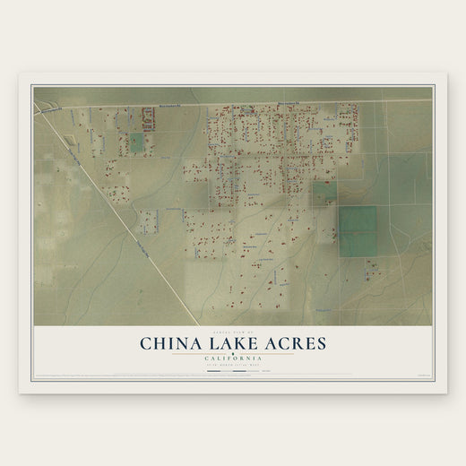 China Lake Acres, California map print, the full design