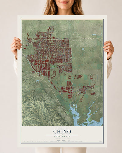 Map of Chino, California, 24 x 36 inch unframed archival matte print