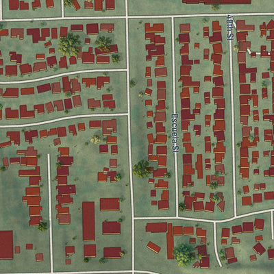 Close-up of the map of Chollas View, California print showing street and building detail