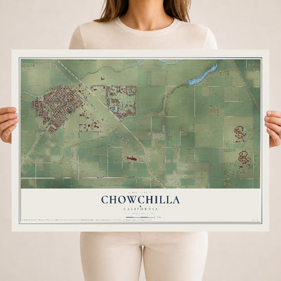 Map of Chowchilla, California, 18 x 24 inch unframed archival matte print