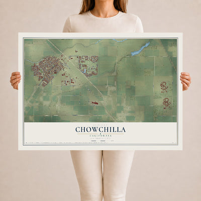 Map of Chowchilla, California, 24 x 36 inch unframed archival matte print