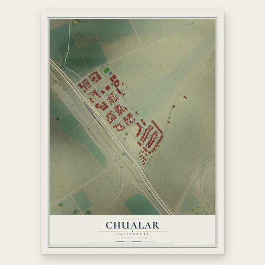 Chualar, California map print, the full design