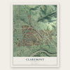 Claremont, Berkeley, California map print, the full design