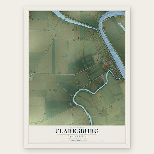 Clarksburg, California map print, the full design