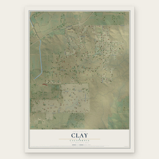 Clay, California map print, the full design